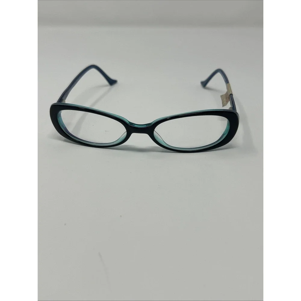 NWT Norman Childs POLISHED PAULA Eyeglass 49-18-135 Unisex Kid Black Blue Frames
